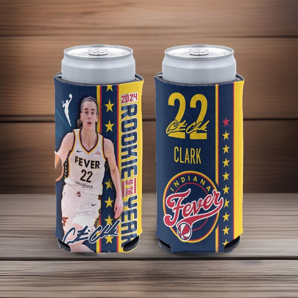 Caitlin Clark Indiana Fever Rookie Of The Year 2 Sided 12 oz Slim Can Cooler